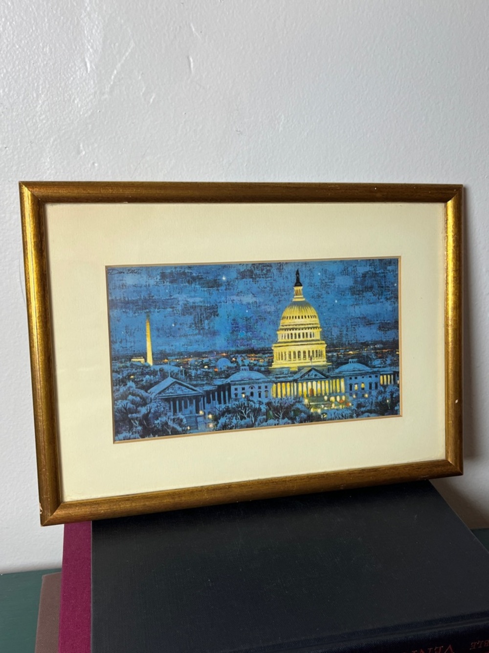 The Capital By Moonlight Framed Art Print 11.75'' x 8.25'' USA History Patriot